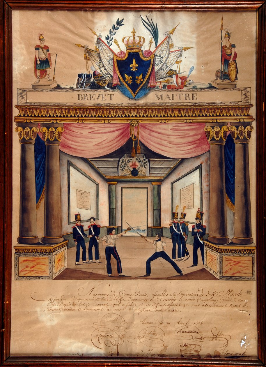 Esgrima: patente de Continte de Abril de 1826. de Unknown artist
