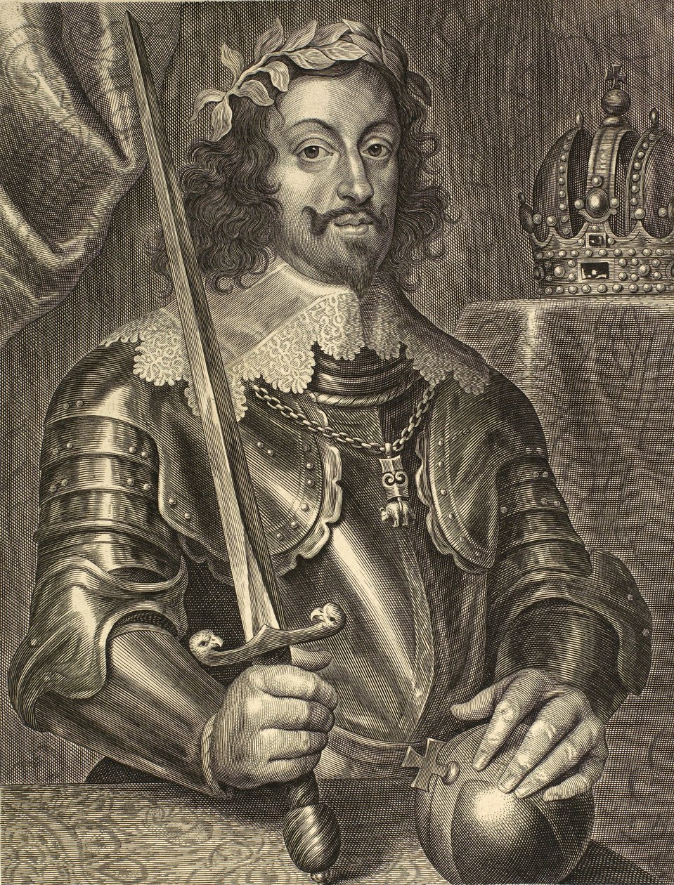 Fernando III, Sacro Imperador Romano - Fernando III de Habsburgo 1608-1657 - gravura do século XVII de Unknown artist