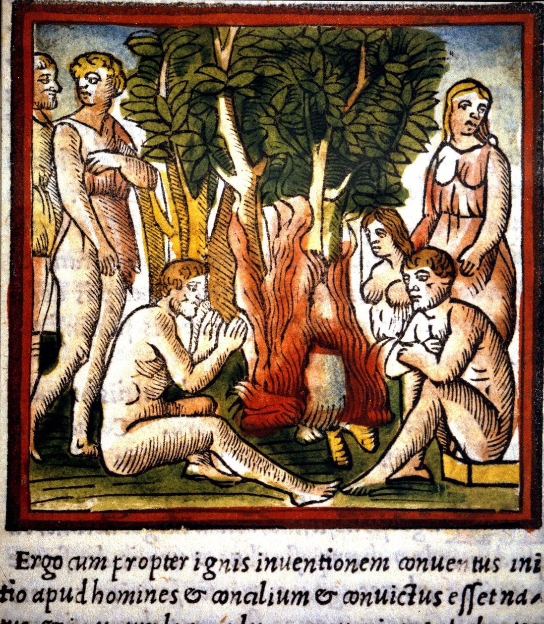 Fogo e Primitivos - in "De architectura" de Vitruva de Unknown artist
