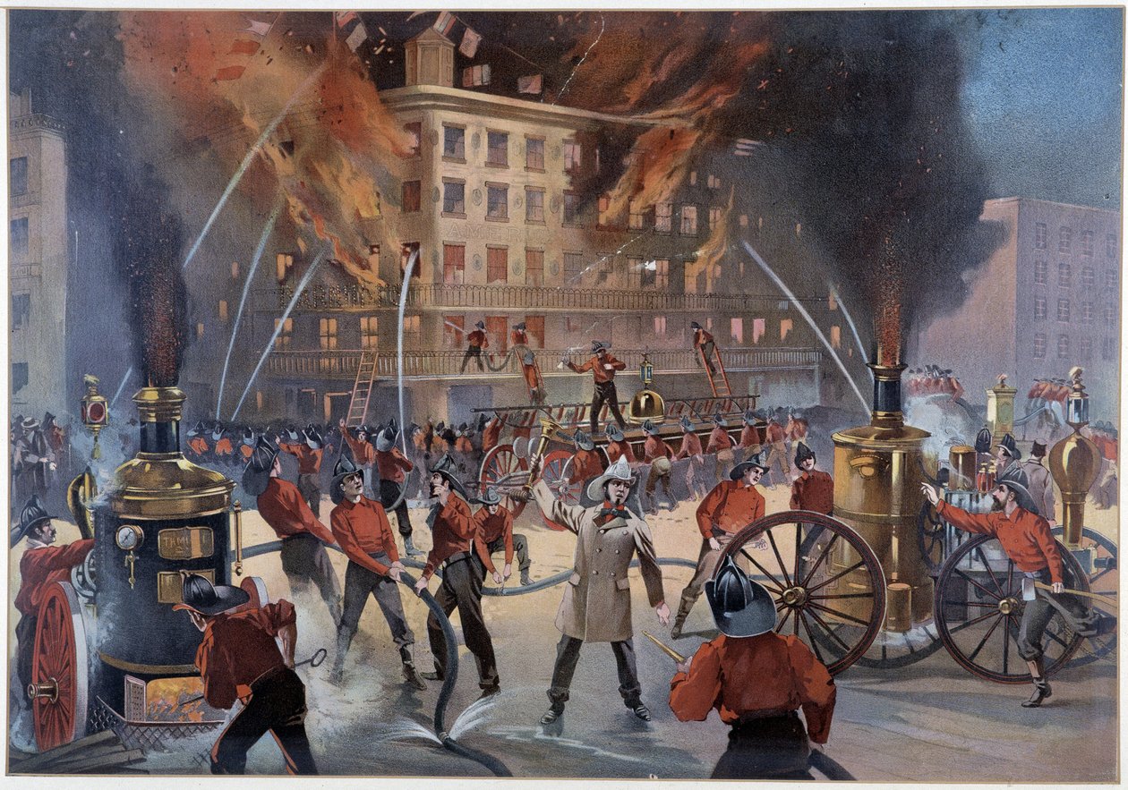 Bombeiros e bombeiros em Nova Iorque de Unknown artist