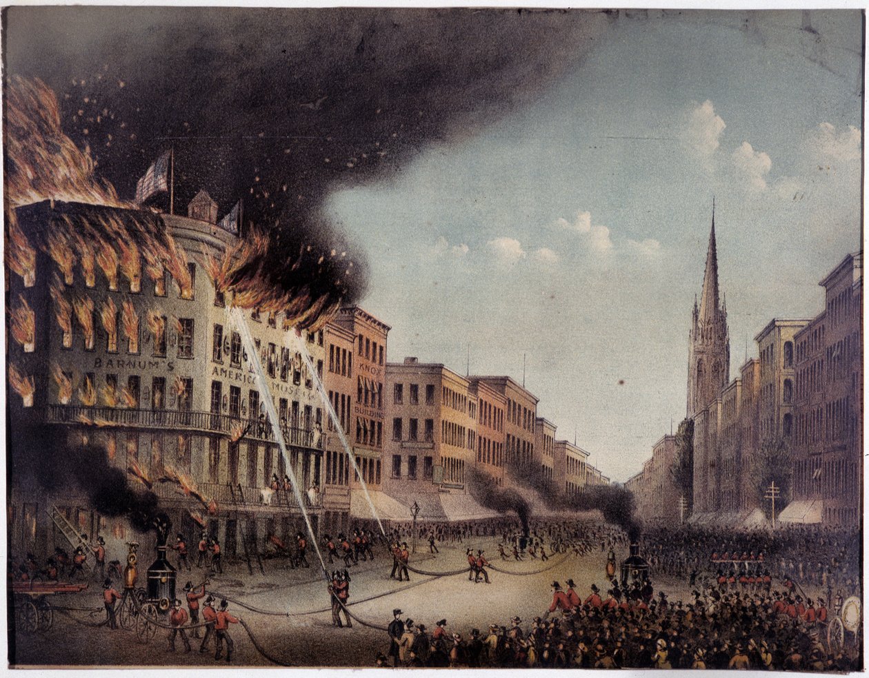 Incêndio do Museu Americano de Barnum, Nova Iorque (?) de Unknown artist