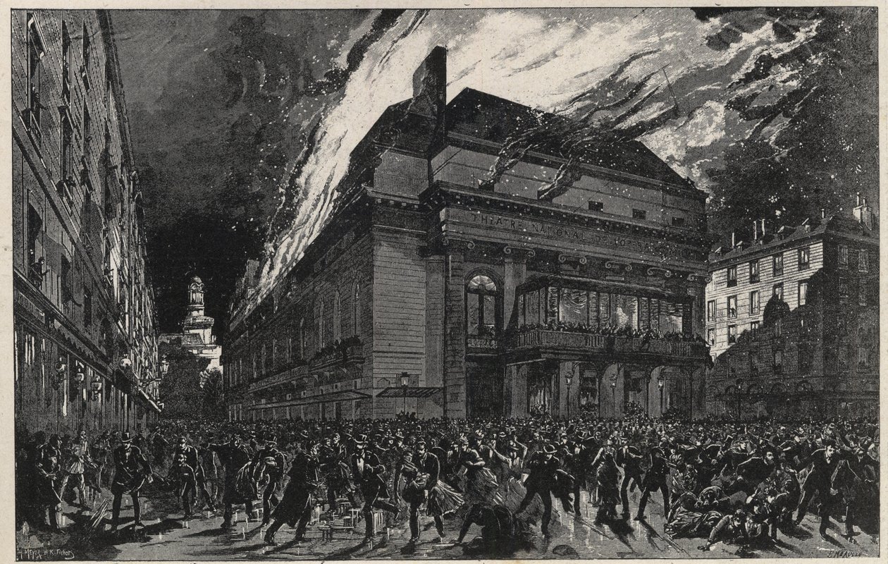 Incêndio da Opera comique em Paris no dia 25 de Maio de Unknown artist