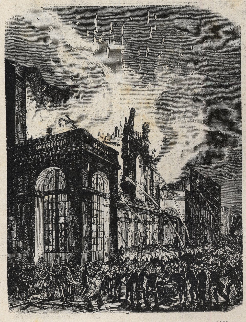 Incêndio da Opera de la rue Lepelletier (Le Peletier) em Paris, em 28 de outubro de Unknown artist
