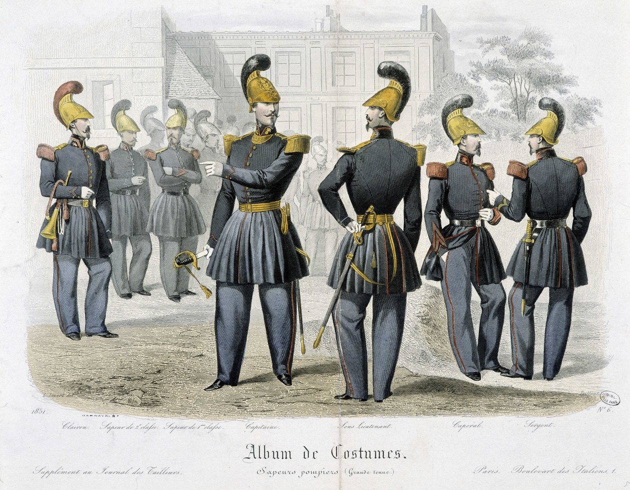 Bombeiros de uniforme - Em "Álbum de trajes" de Unknown artist