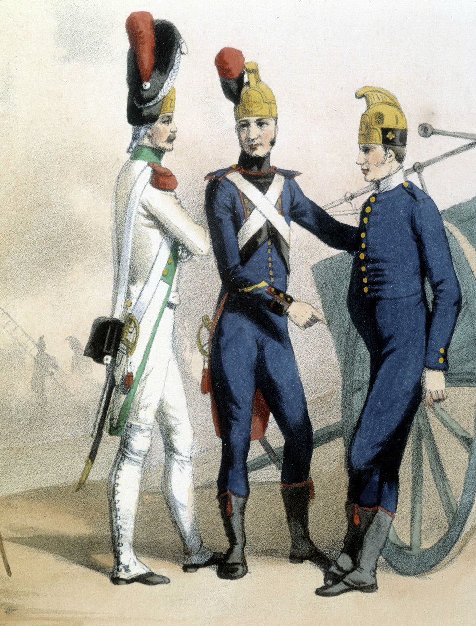 Bombeiros de uniforme - ca. 1850 de Unknown artist