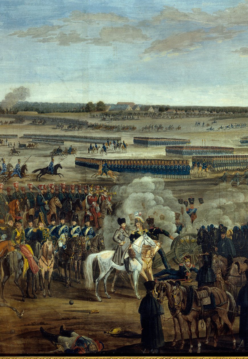 Primeiro Império: Imperador Napoleão I (1769-1821) (no Cavalo Branco) na Batalha de Leipzig (Batalha das Nações), 16-19 de outubro de Unknown artist