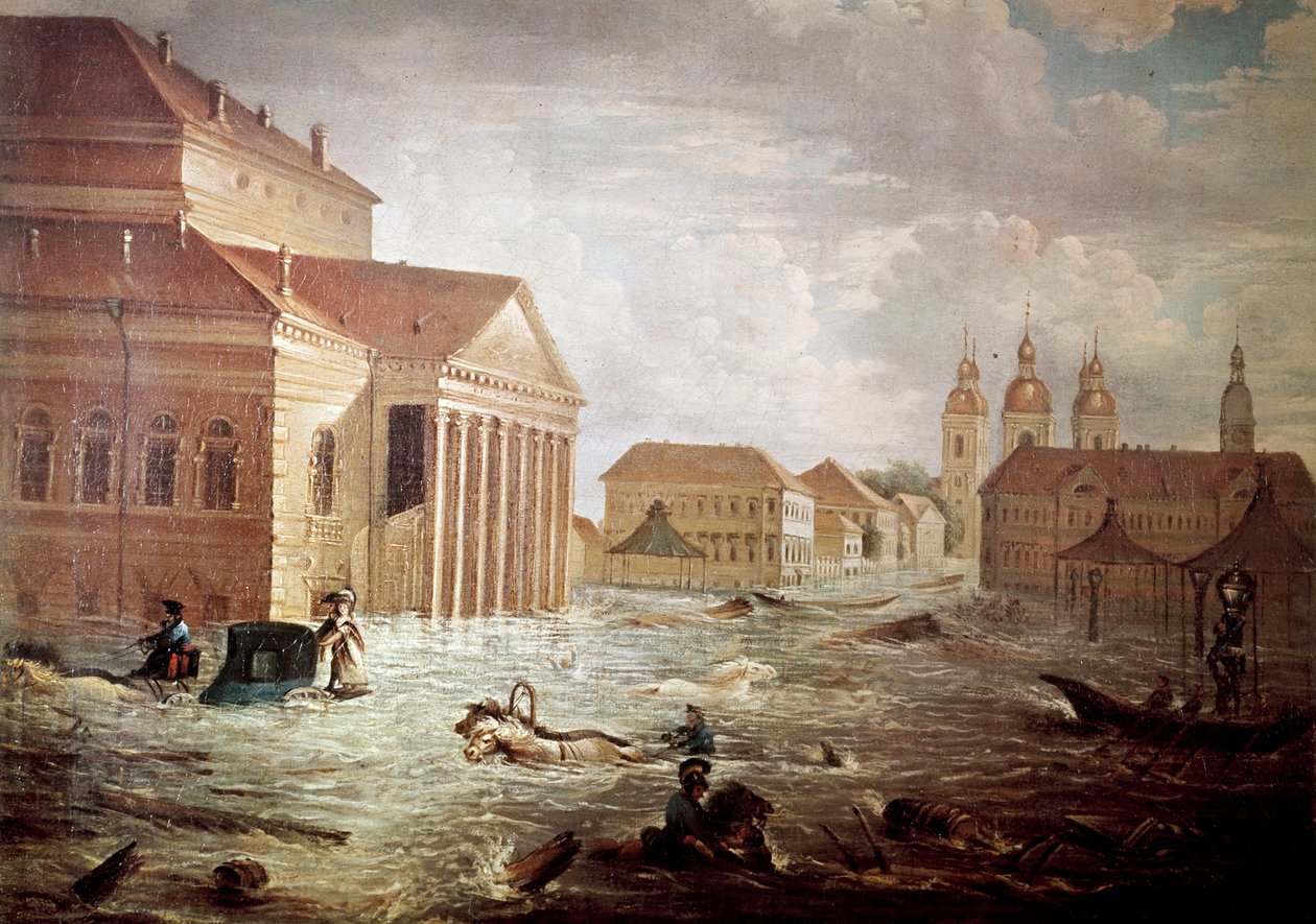 Inundações na cidade de São Petersburgo na Rússia Coleção Privada do século XIX de Unknown artist