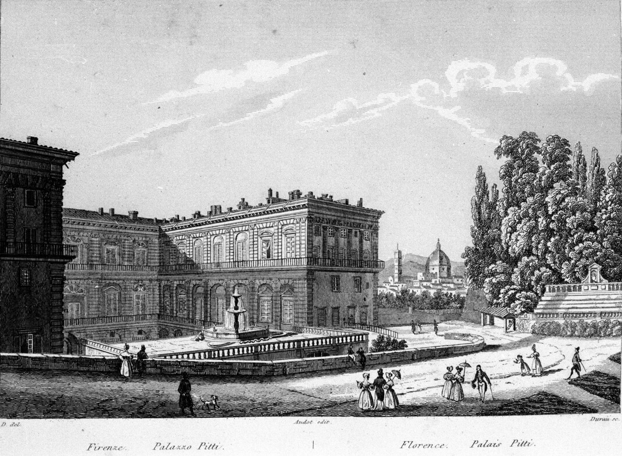 Florença: Vista do Palácio Pitti, no início do século XIX. de Unknown artist
