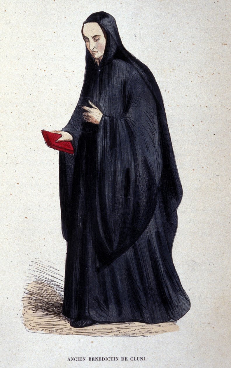 Ex-Beneditina por Cluny. Gravação de um álbum sobre ordens religiosas, Paris de Unknown artist