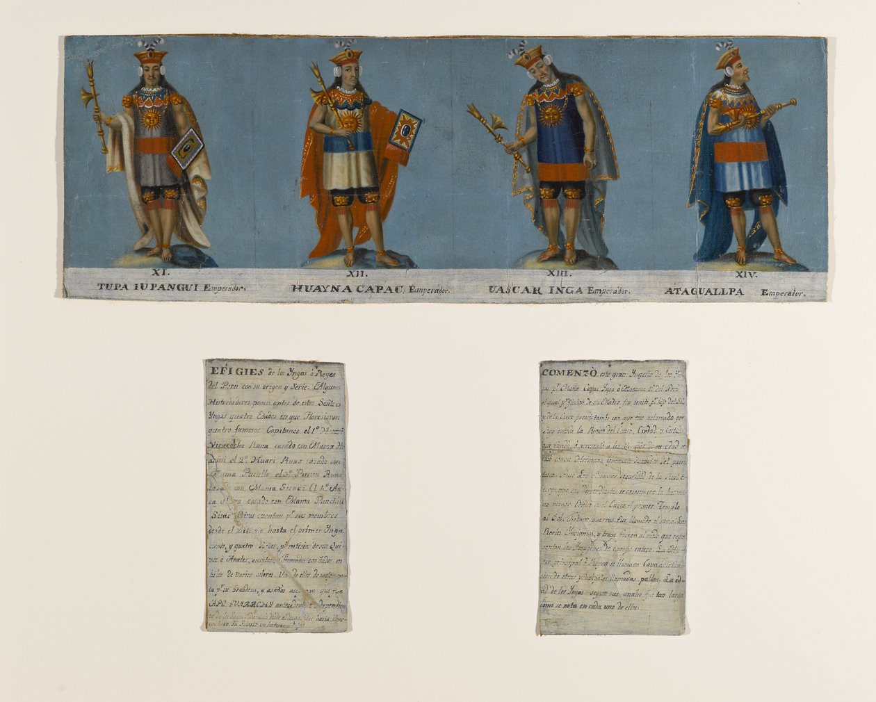 Quatro reis incas: Tupac Yupanqui, Huayna Capac, Huascar Inca, Atahuallpa, início do século XIX de Unknown