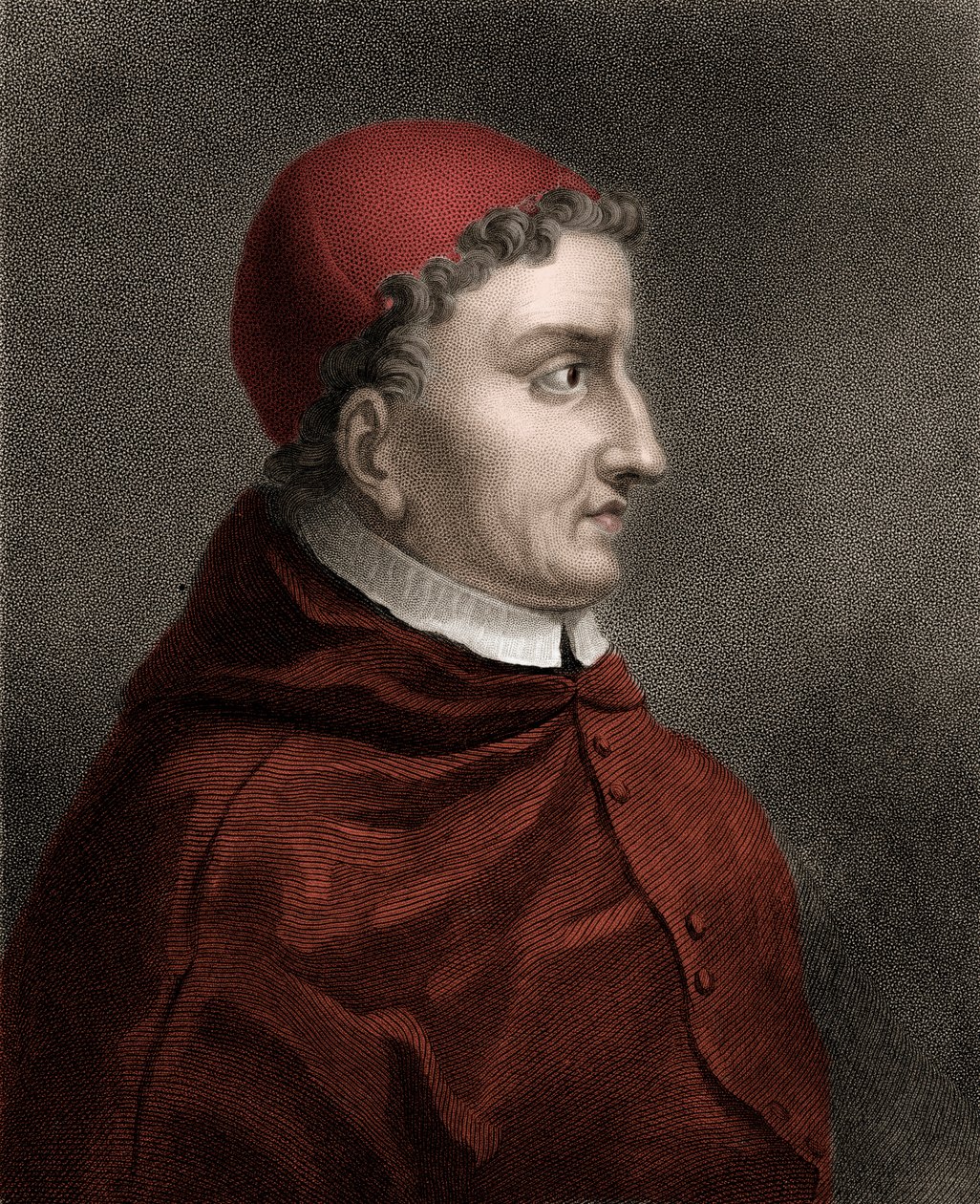 Francisco Jimenez de Cisneros (Gonzalo Jimenez de Cisneros) (1436-1517) cardeal, reformador religioso e estadista espanhol - Gravura do século XIX de Unknown artist