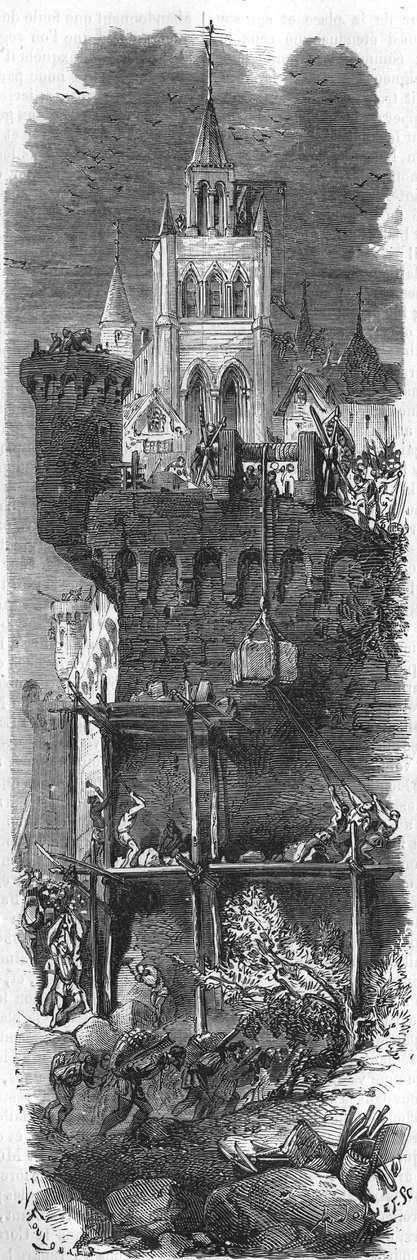 François de Guise (1519-1563), nomeado governador de Metz pelo rei Henrique II da França, obrigou Carlos V, imperador do Sacro Império Germânico, a levantar o cerco de Metz em 1552. Gravura do século XIX. de Unknown artist