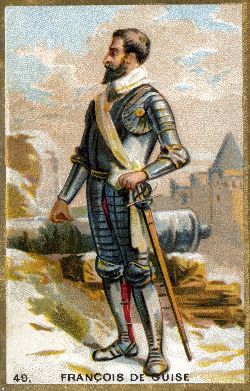 François de Guise (1519 - 1563). Cromolitografia do século XIX. de Unknown artist