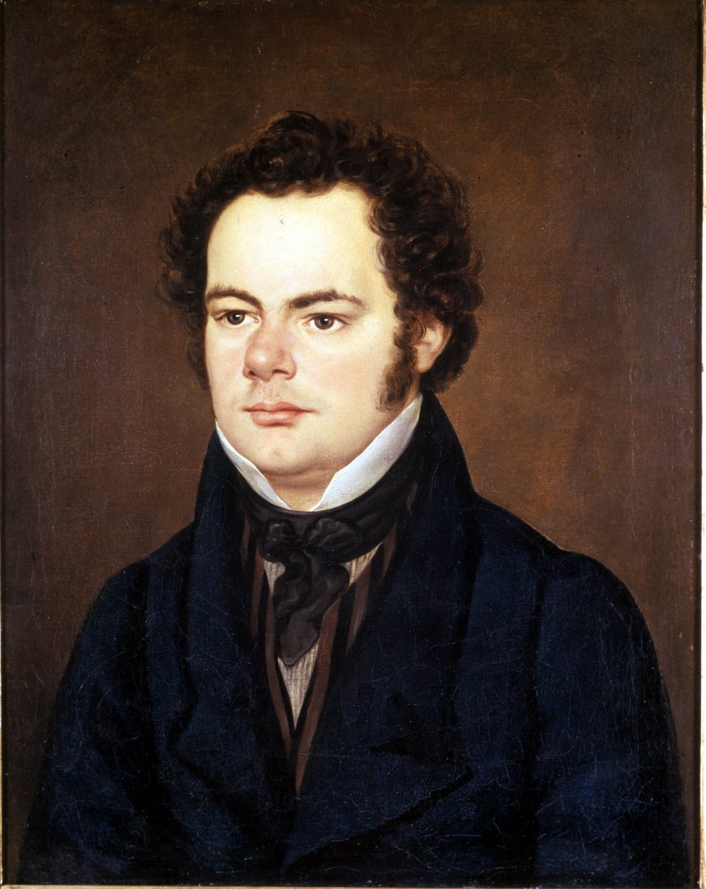 Franz Schubert (1797 - 1828), pintor de retratos preservado na Sociedade dos Amigos da Música, Viena. de Unknown artist