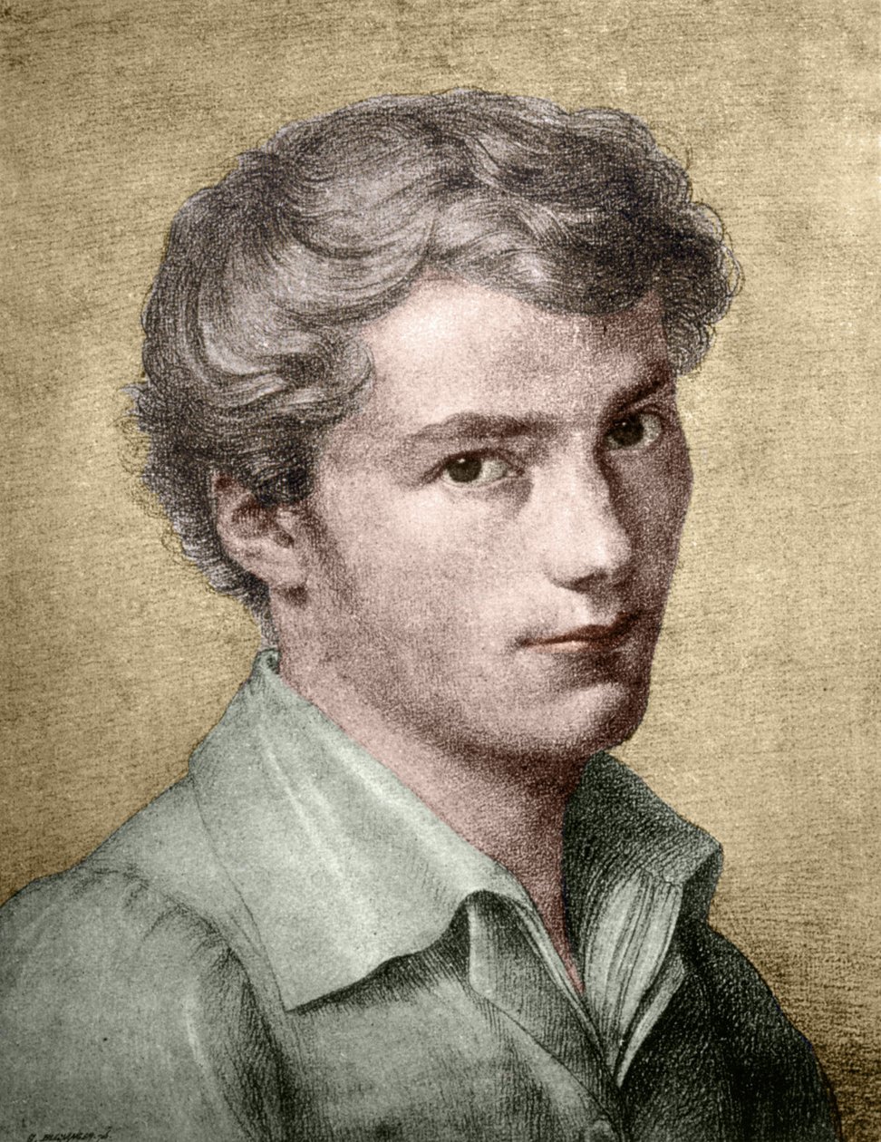 Franz Schubert (1797 - 1828) jovem. de Unknown artist
