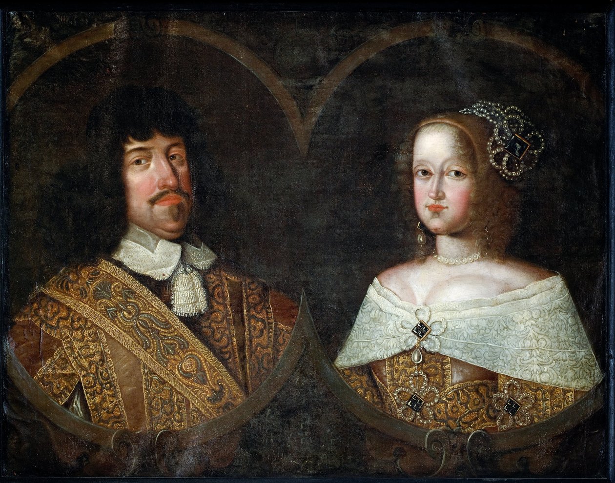 Frederico III da Dinamarca e sua esposa Sofia Amalia de Brunswick-Lyneburg, c.1643 (óleo sobre tela) de Unknown artist