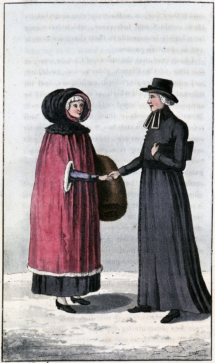 Dama francesa canadense, jeune francaise canadienne; em "Travels through Canada and the United States of North America 1806-1808", de John Lambert, ed. Londres de Unknown artist
