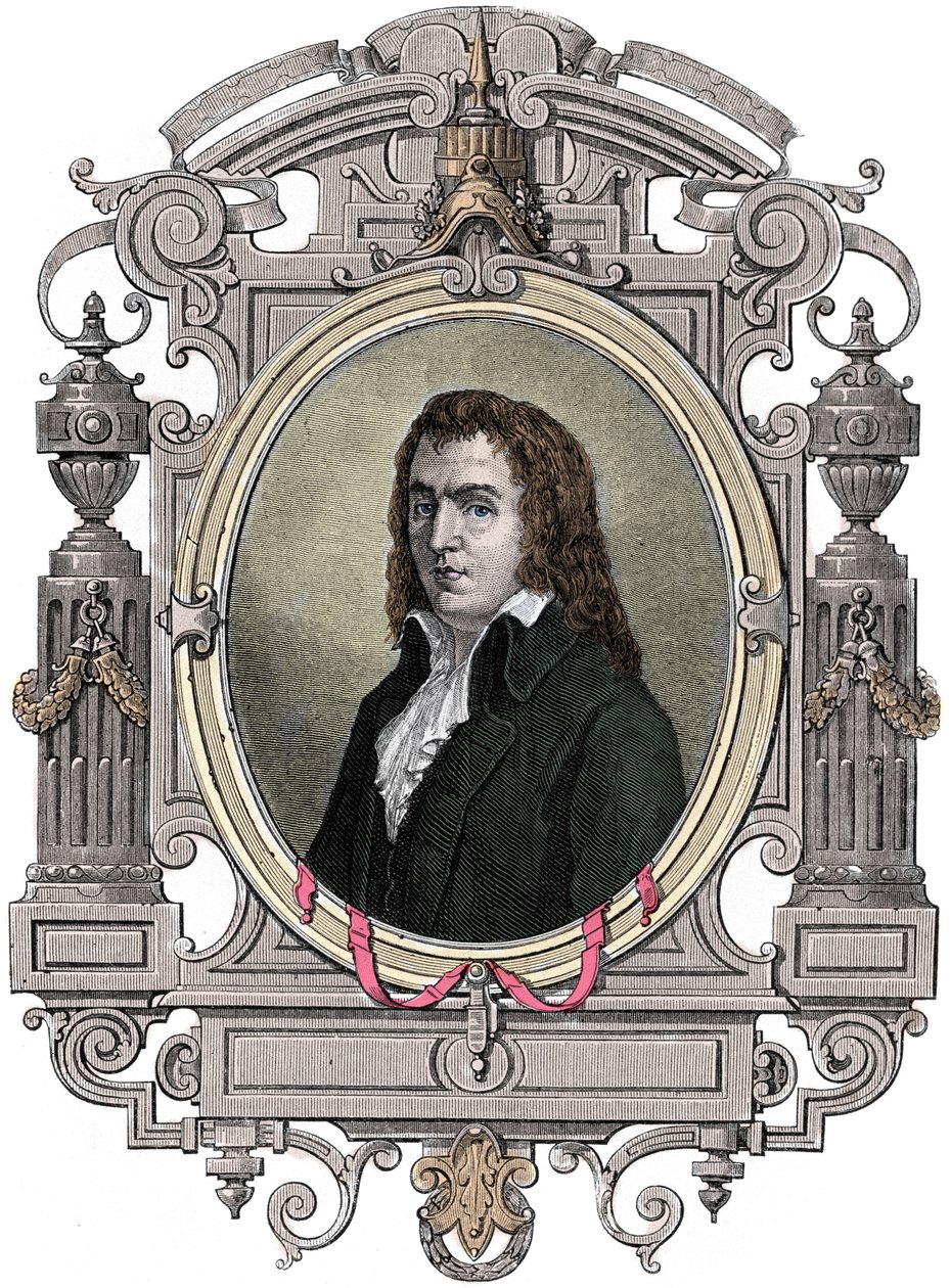 Revolução Francesa: "Retrato de François Babeuf dit Gracchus (1760-1797) revolucionário" Gravura do século XIX. de Unknown artist
