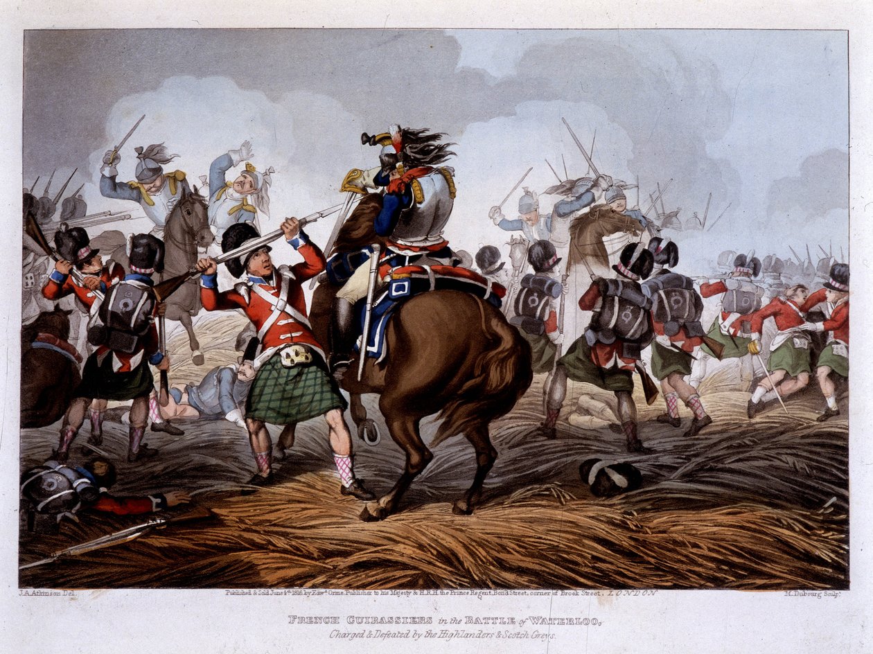 Curadores franceses em Waterloo - em "Historical, military and naval anecdotes and incidents that arrived at the arms of Great Britain and their allies, ending in Waterloo" - por Edward Orme, doente. por Fry, Londres de Unknown artist