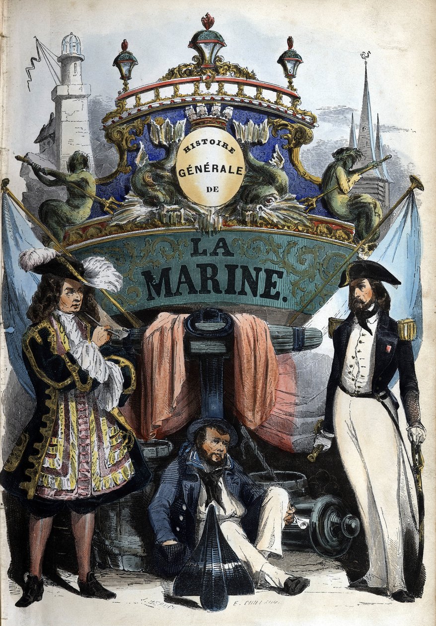 Frontispice em "Histoire generale de la marine" sob a direcção do Sr. Van Tenac de Unknown artist