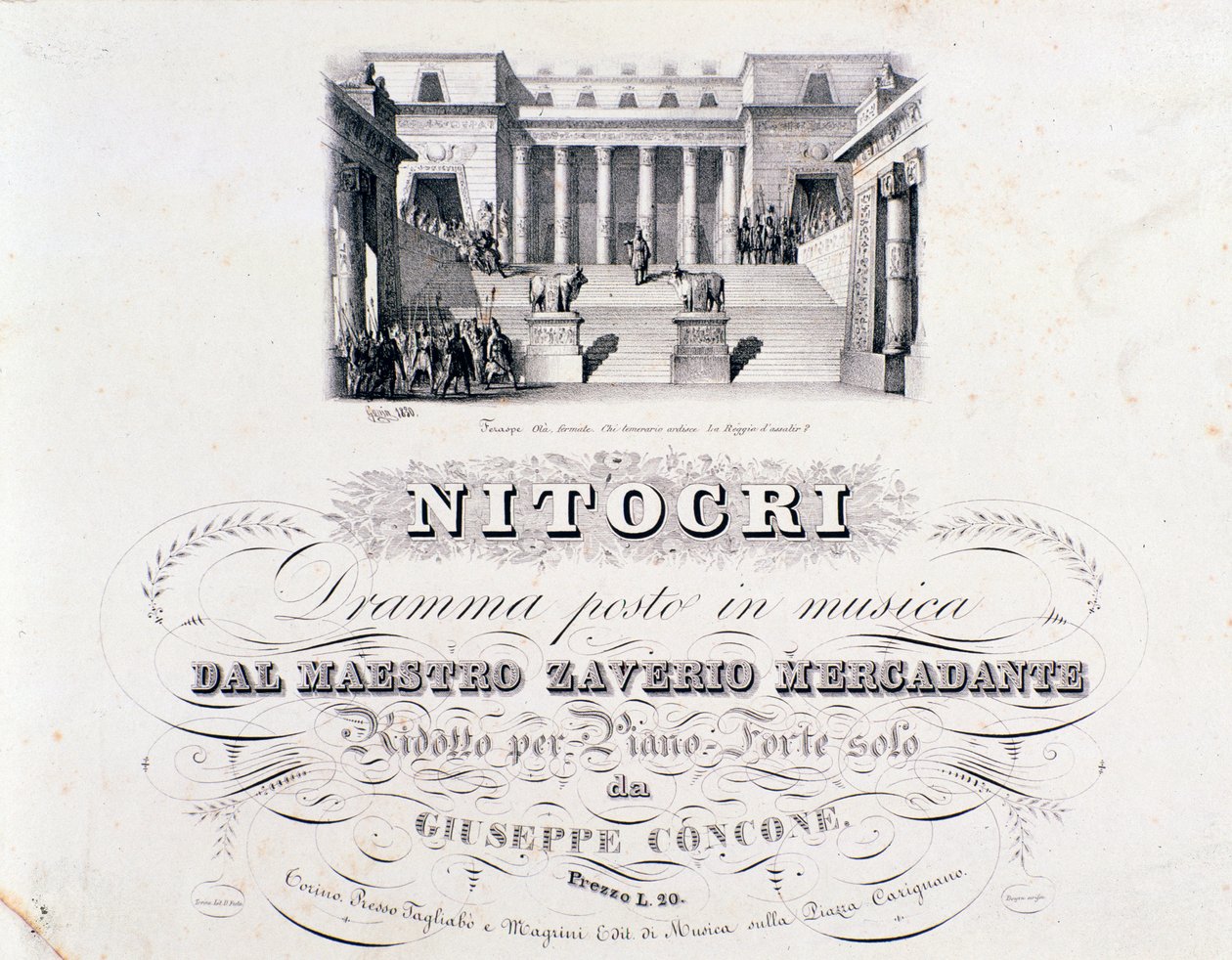 Frontispício de Nitocri, ópera de Mercadante de Unknown artist