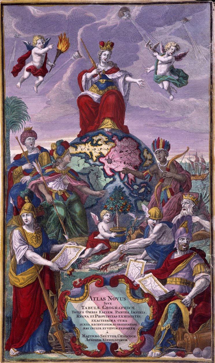 Frontispício do "Atlas Nouveau" de Seutter Georges Mattaus de Unknown artist