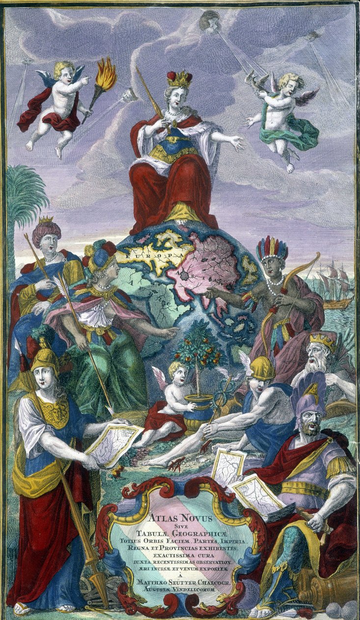 Frontispício do "Atlas Nouveau" de Seutter Georges Mattaus de Unknown artist