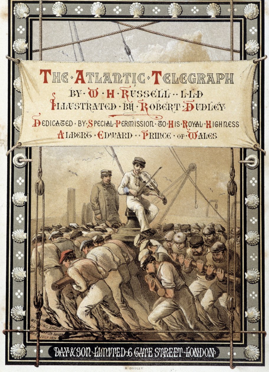 Frontispice do livro "The Atlantic Telegraph" de W. H. Russel, c. 1860 de Unknown artist