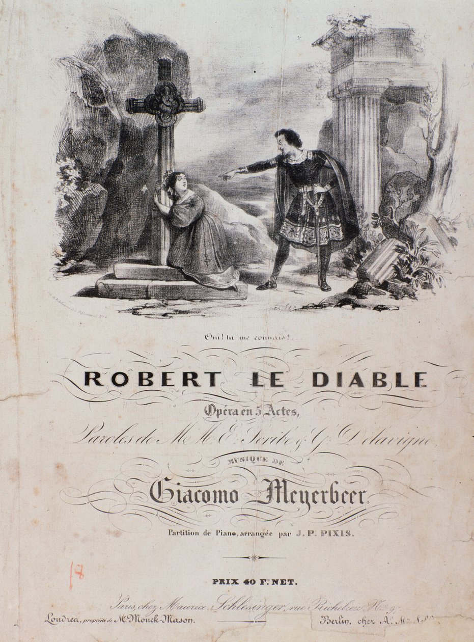 Frontispício de Robert le diable, ópera de Meyerbeer (século XIX) de Unknown artist