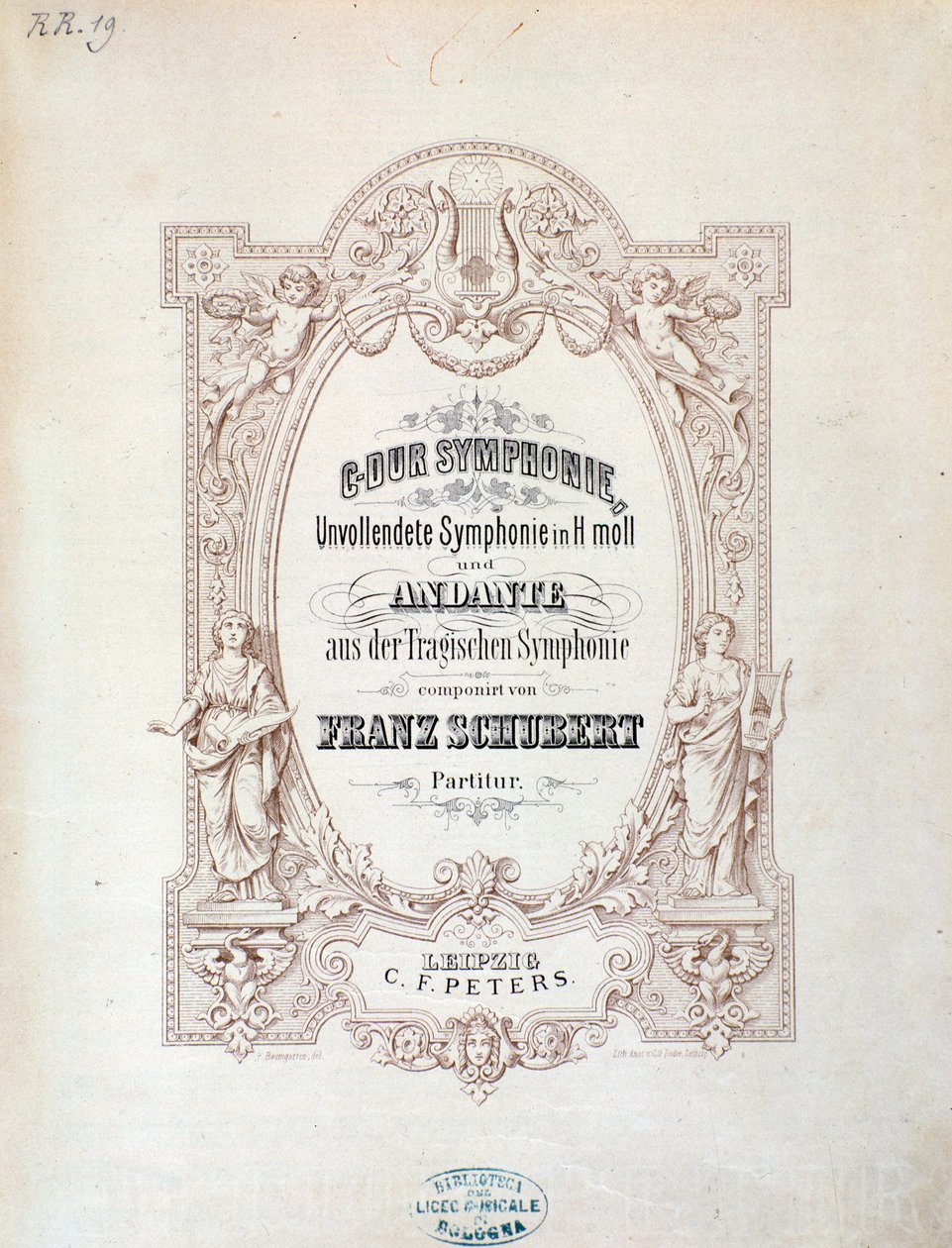 Frontispício da partitura da Sinfonia inacabada de Franz Schubert de Unknown artist