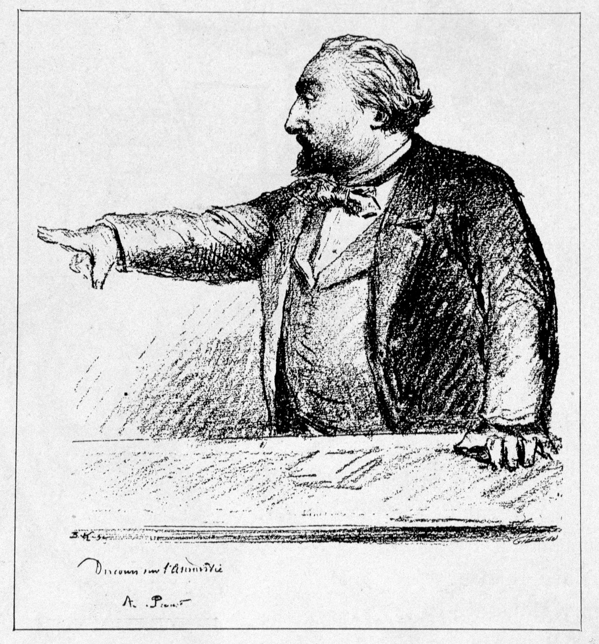 Gambetta a proferir o seu discurso sobre a amnistia de Unknown artist