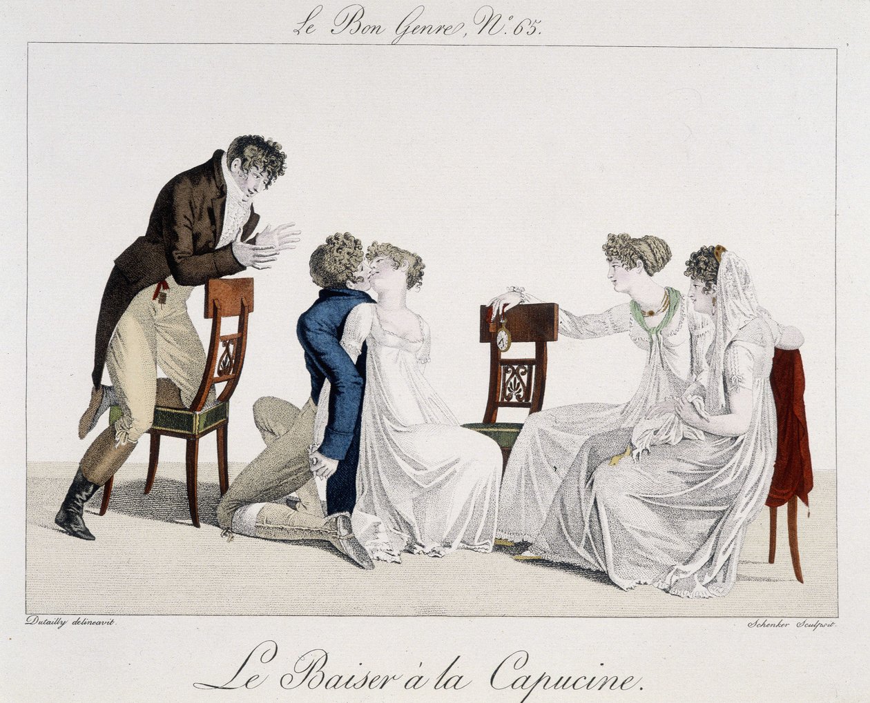 O jogo: The Capuchine Kiss - em "The Good Genre", n¡65, início do século XIX. de Unknown artist