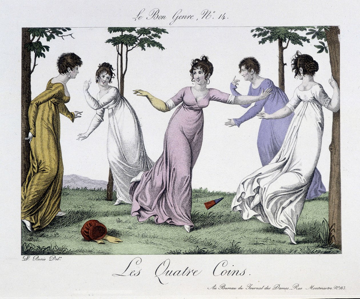Jogo dos quatro cantos - em "The Good Genre", no. 14, início do século XIX. de Unknown artist
