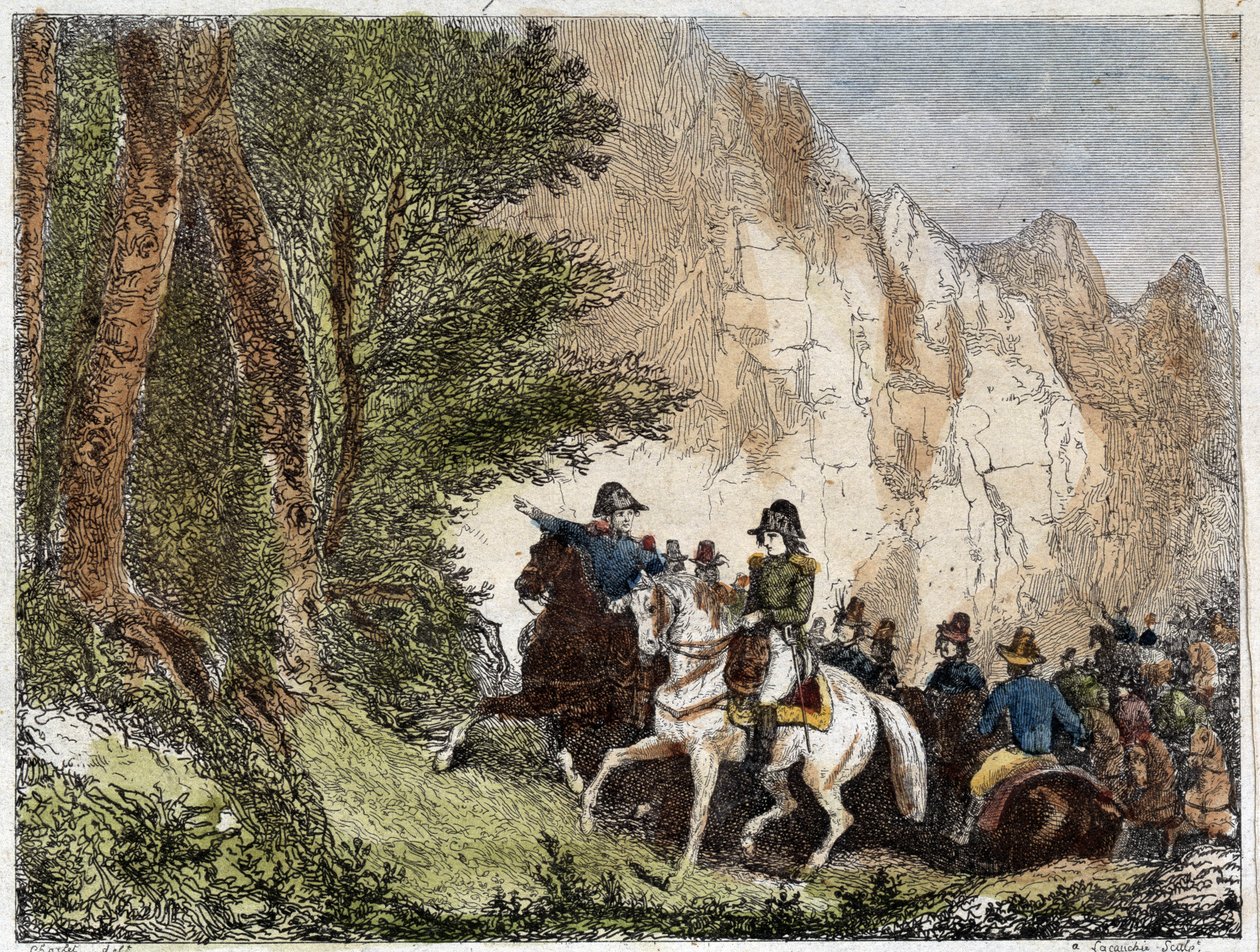General Bonaparte (Napoleão I) e Pascal (Pasquale) Paoli (1725 - 1807), patriota da Córsega. Gravura do século XIX de Unknown artist
