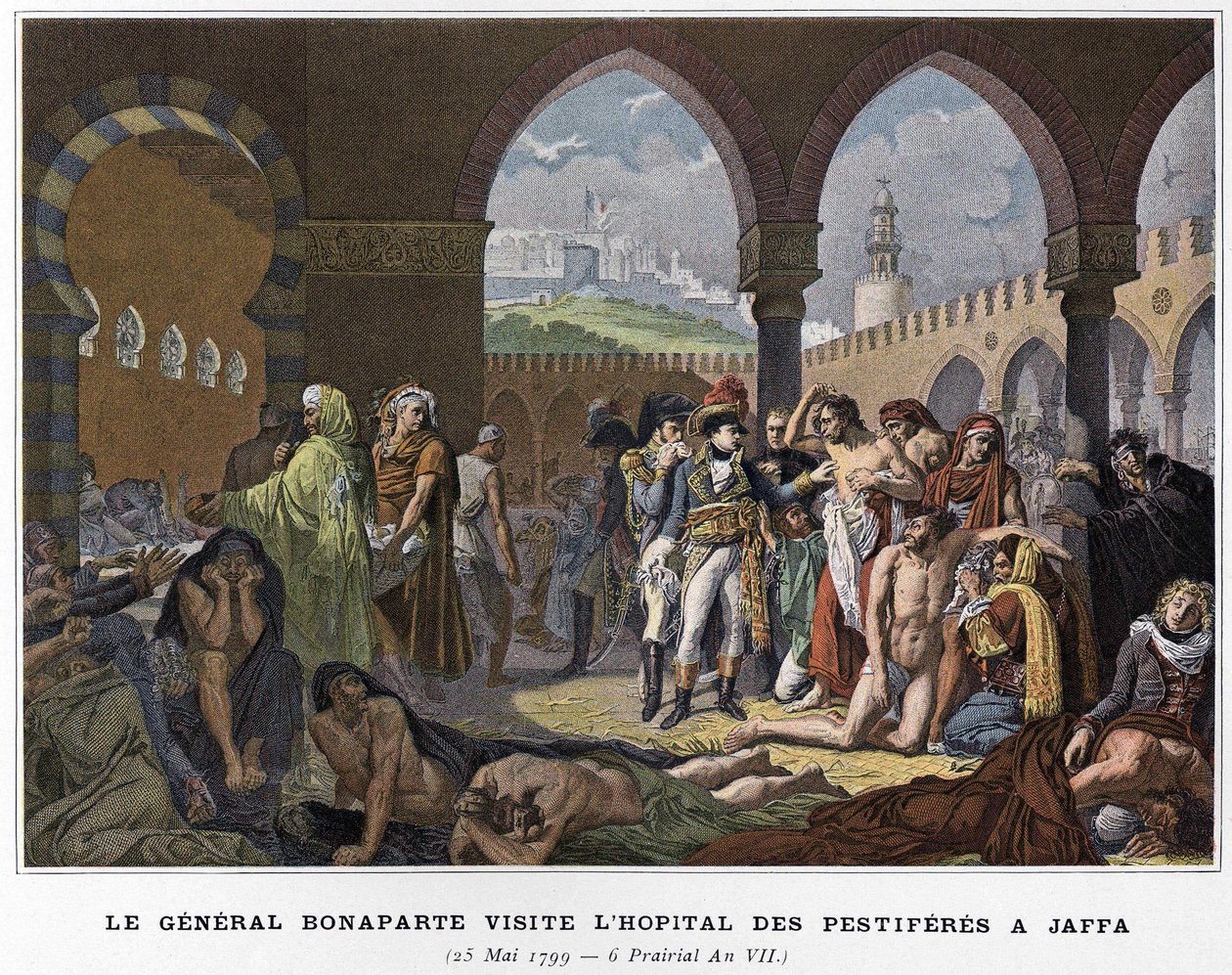 O General Bonaparte visitou o Hospital Pestiferous em Jaffa no dia 25 de maio de Unknown artist