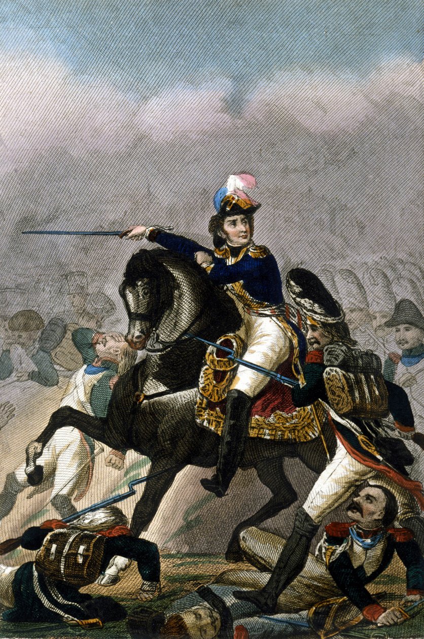 General Jean Lannes, Duque de Montebello (1769-1809) na Batalha de Essling (21 - 22 de maio de 1809) Gravura do século XIX. . Milão de Unknown artist