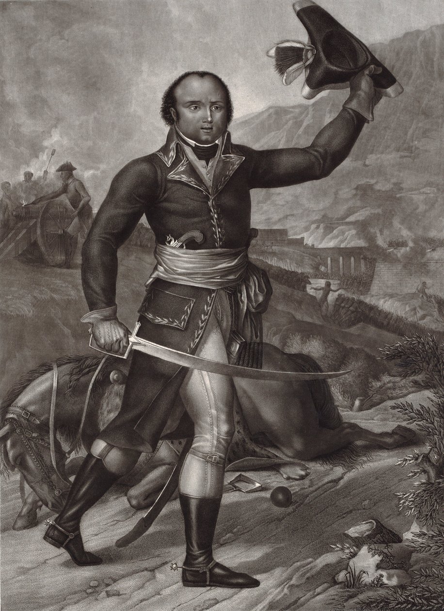 General Thomas-Alexandre Dumas em uniforme de oficial do exército republicano francês -Alexandre Davy de la Pailleterie disse Dumas (1762-1806) Oficial francês pai do escritor francês Alexandre Dumas Pai - o general Thomas Alexandre Davy de la Pailleterie  de Unknown artist