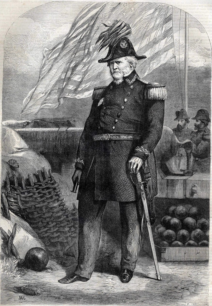 General Winfield Scott (1786 - 1866). gravura de 1860. de Unknown artist