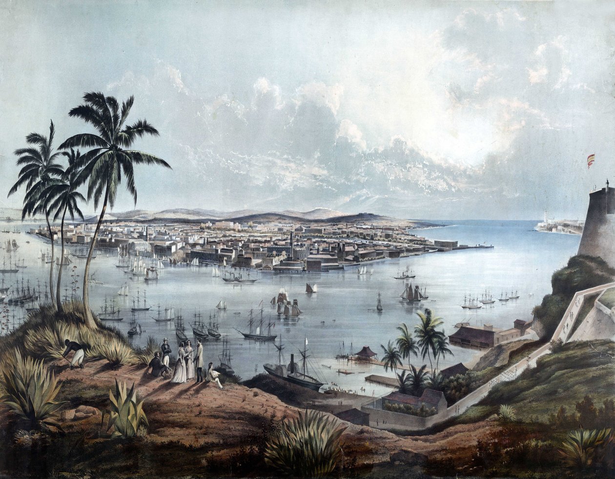 Vista geral de Havana (La Habana, Cuba) em 1850. de Unknown artist