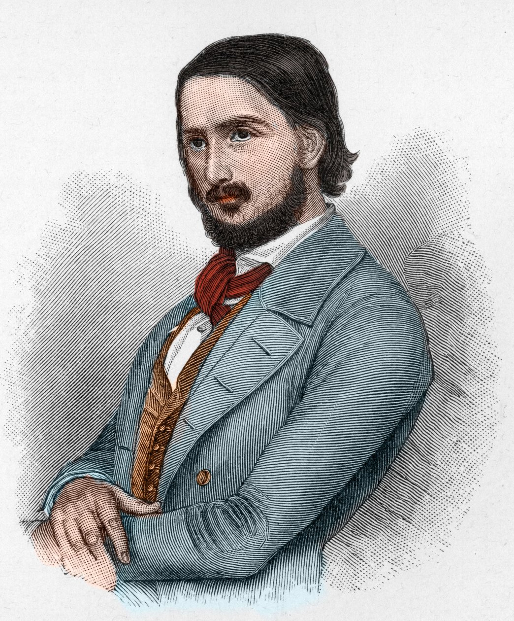 Georg Friedrich Rudolph Theodor Herwegh (1817-1875) poeta alemão, revolucionário e tradutor. de Unknown artist