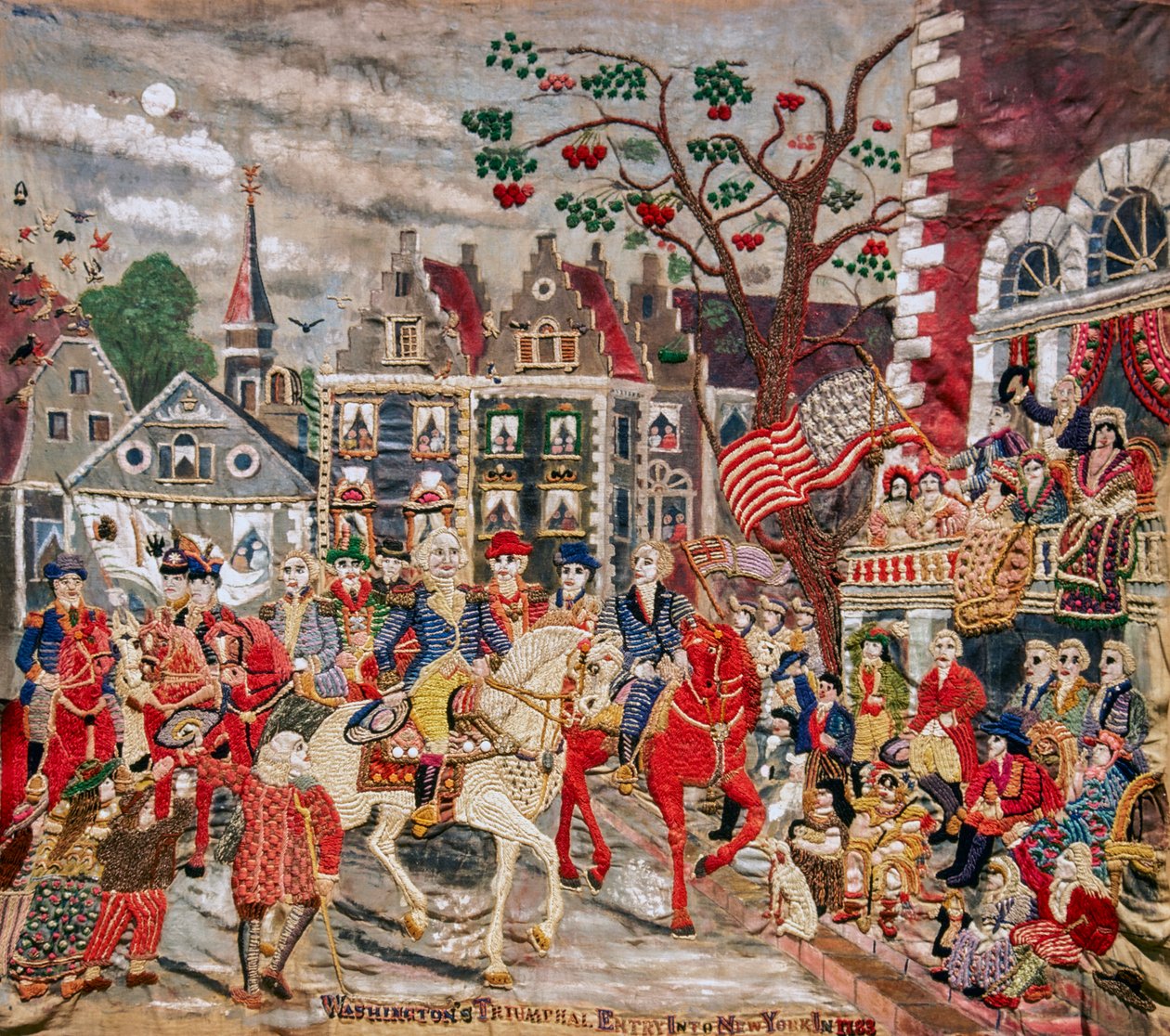 George Washington chega triunfante ao Federal Hall, em Nova Iorque de Unknown artist
