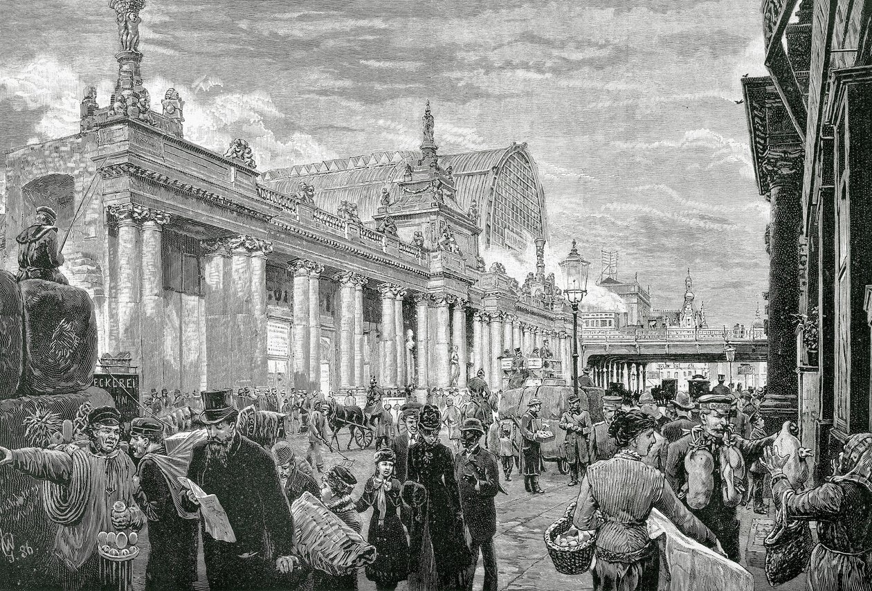Império Alemão ou Segundo Reich (1871-1918): Manifestação socialista na Praça do Mercado de Berlim, 25 de Fevereiro de Unknown artist