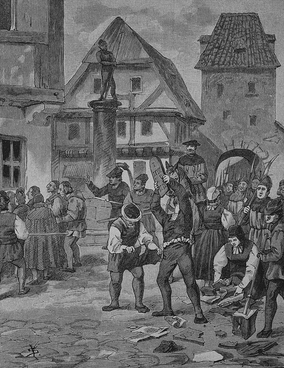 Guerra dos Camponeses Alemães (1524-1526): Os camponeses de Berken maltratam os judeus de Unknown artist
