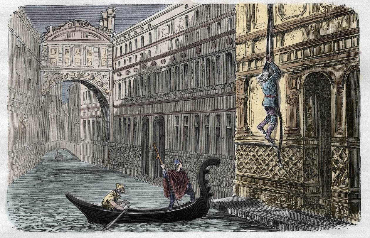 Giacomo Casanova (1725-1798) fugindo de The Leads, Veneza, 31 de outubro de Unknown artist