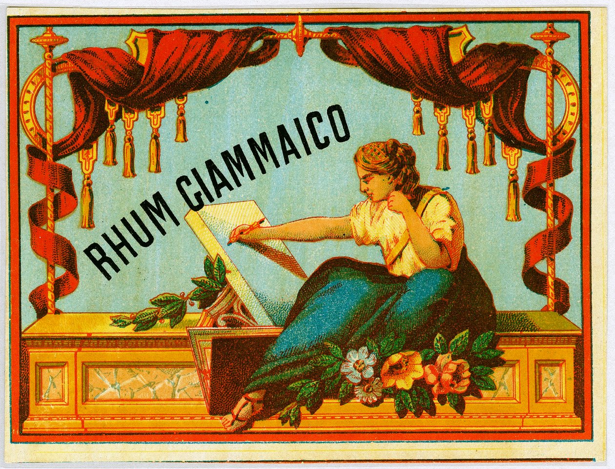 Anúncio de álcool Giammaico rum (Cromolitografia do final do século XIX) de Unknown artist