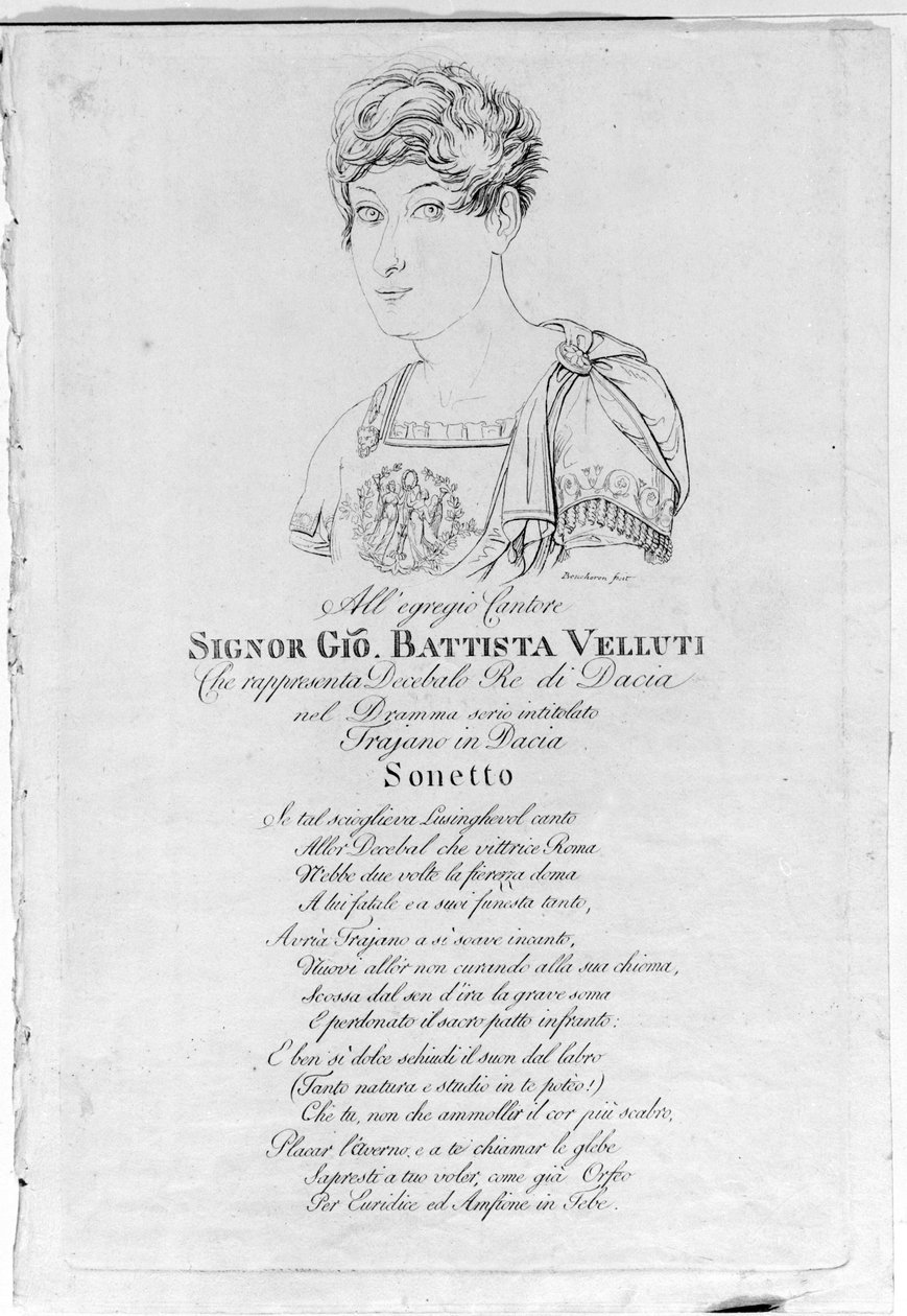Giovanni Battista Velluti (1781-1861), última castrate de ópera. de Unknown artist
