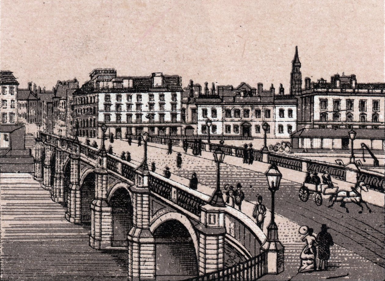 Glasgow, Escócia: vista da Ponte de Broomielaw. in "O mundo ilustra 168 vistas" Sem data (final do século XIX) de Unknown artist