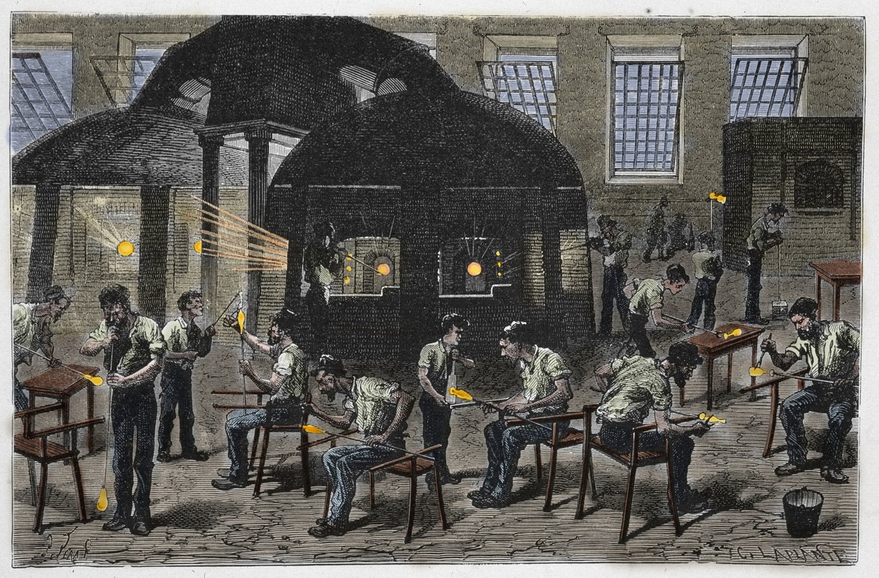 Fábrica de sopro de vidro de Unknown artist