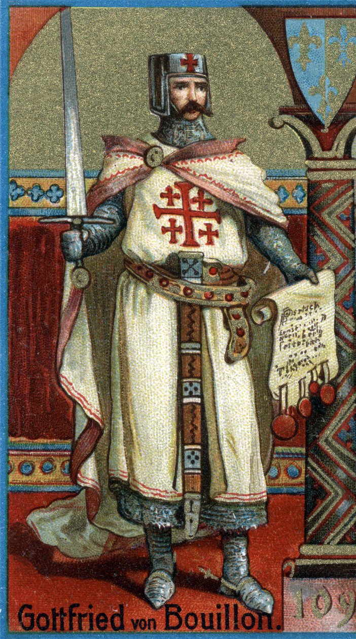 Godefredo de Bouillon (1061-1100) Duque da Baixa Lorena e primeiro governante cristão em Jerusalém após a Primeira Cruzada (1096-1099). de Unknown artist