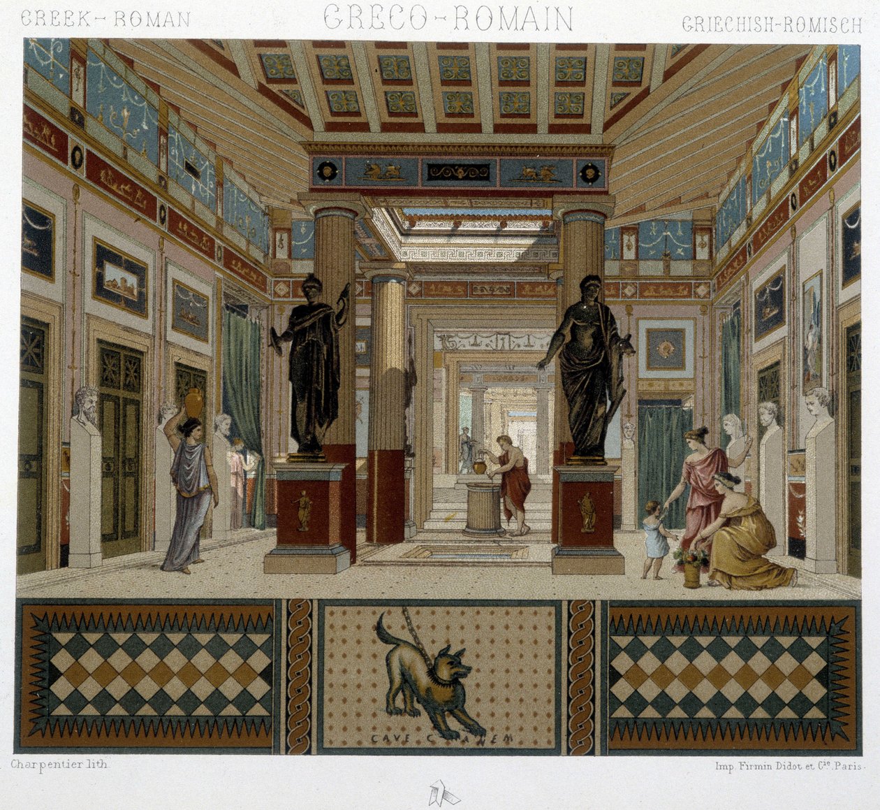 Habitat greco-romano na antiguidade - em "O traje histórico" de Racinet de Unknown artist
